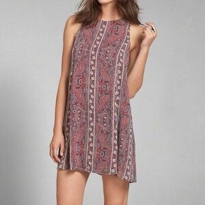 A&F Woman’s Red Paisley Shift A-Line Mini Dress - Medium